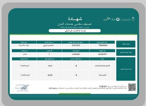 تصنيف مقدمي خدمات المدن